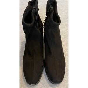 American Exchange Women's Black Mid Calf Boots Block Heel Side Zip Size 8M